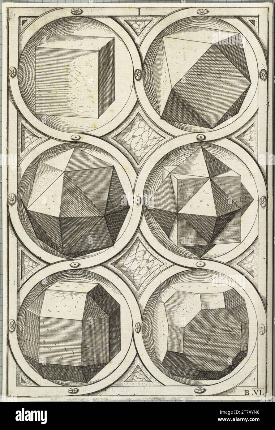 Jost Amman Platte B 6 für das Buch 'Perspectiva'. Ätzen 1568 , 1568 Stockfoto