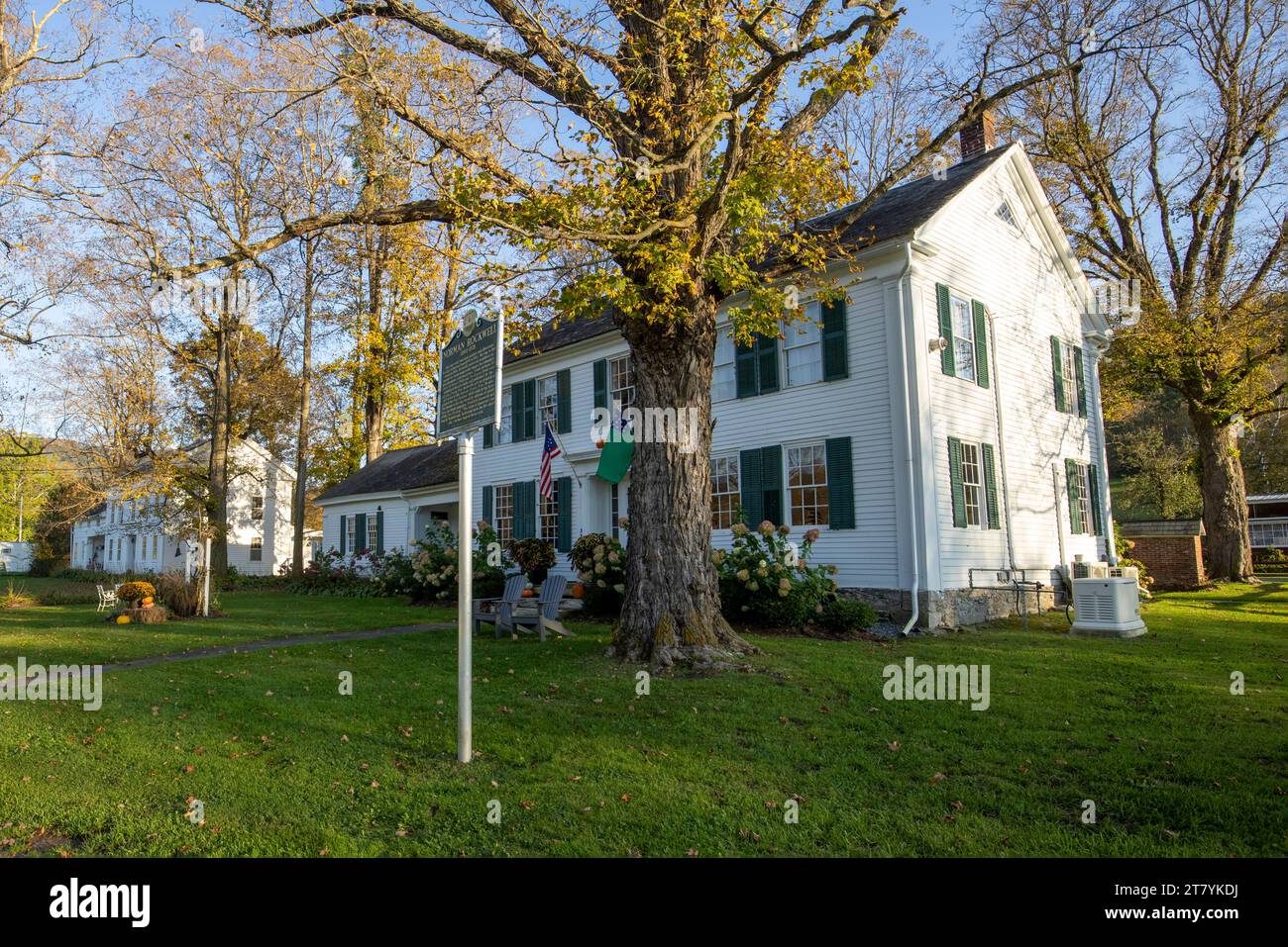 Ehemaliges Haus und Atelier des angesehenen Künstlers Norman Rockwell in Arlington, Vermont. Jetzt ein Bed and Breakfast. Boutique Inn aus dem 18. Jahrhundert, gelegen am bat Stockfoto