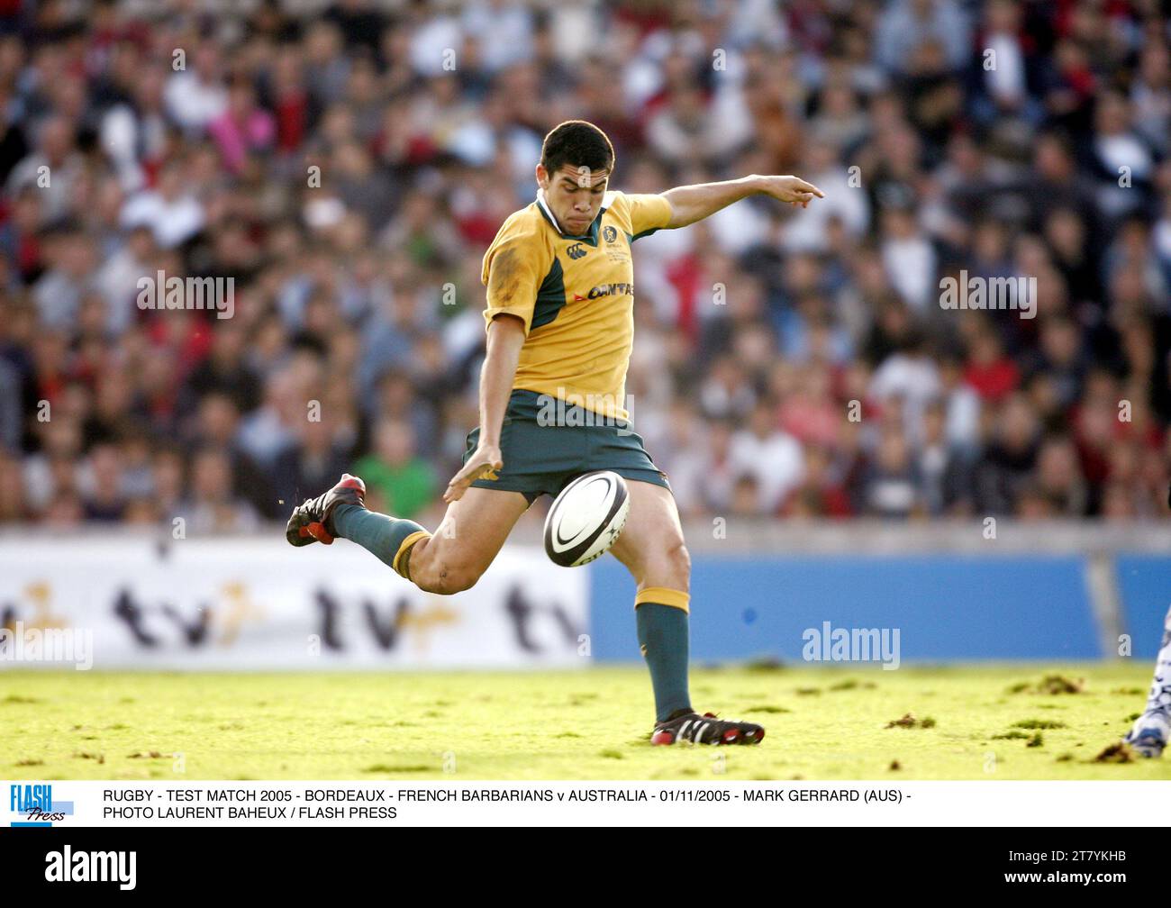 RUGBY - TESTSPIEL 2005 - BORDEAUX - FRENCH BARBARIANS GEGEN AUSTRALIEN - 01/11/2005 - MARK GERRARD (AUS) - FOTO LAURENT BAHEUX / FLASH PRESS Stockfoto