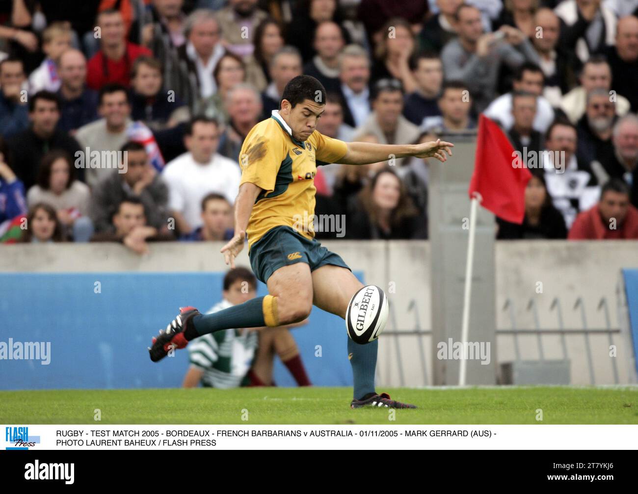 RUGBY - TESTSPIEL 2005 - BORDEAUX - FRENCH BARBARIANS GEGEN AUSTRALIEN - 01/11/2005 - MARK GERRARD (AUS) - FOTO LAURENT BAHEUX / FLASH PRESS Stockfoto
