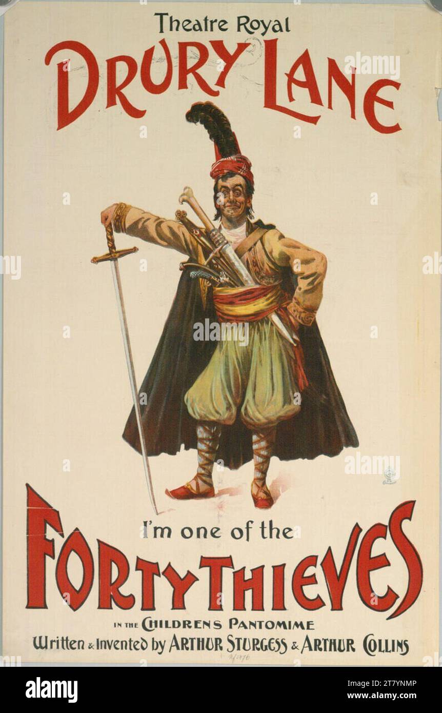 ANONYM DRURY LANE; VIERZIG DIEBE; IN DER PANTOMIME DER KINDER. Farbe vor 1899 Stockfoto