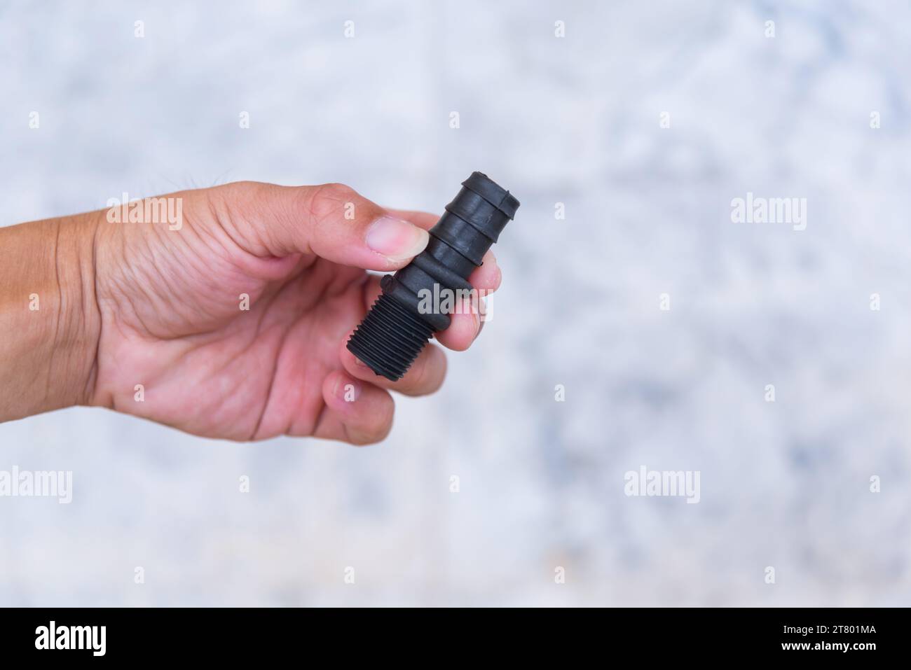 PE-Rohre, ein Ende mit Buchse Stockfoto