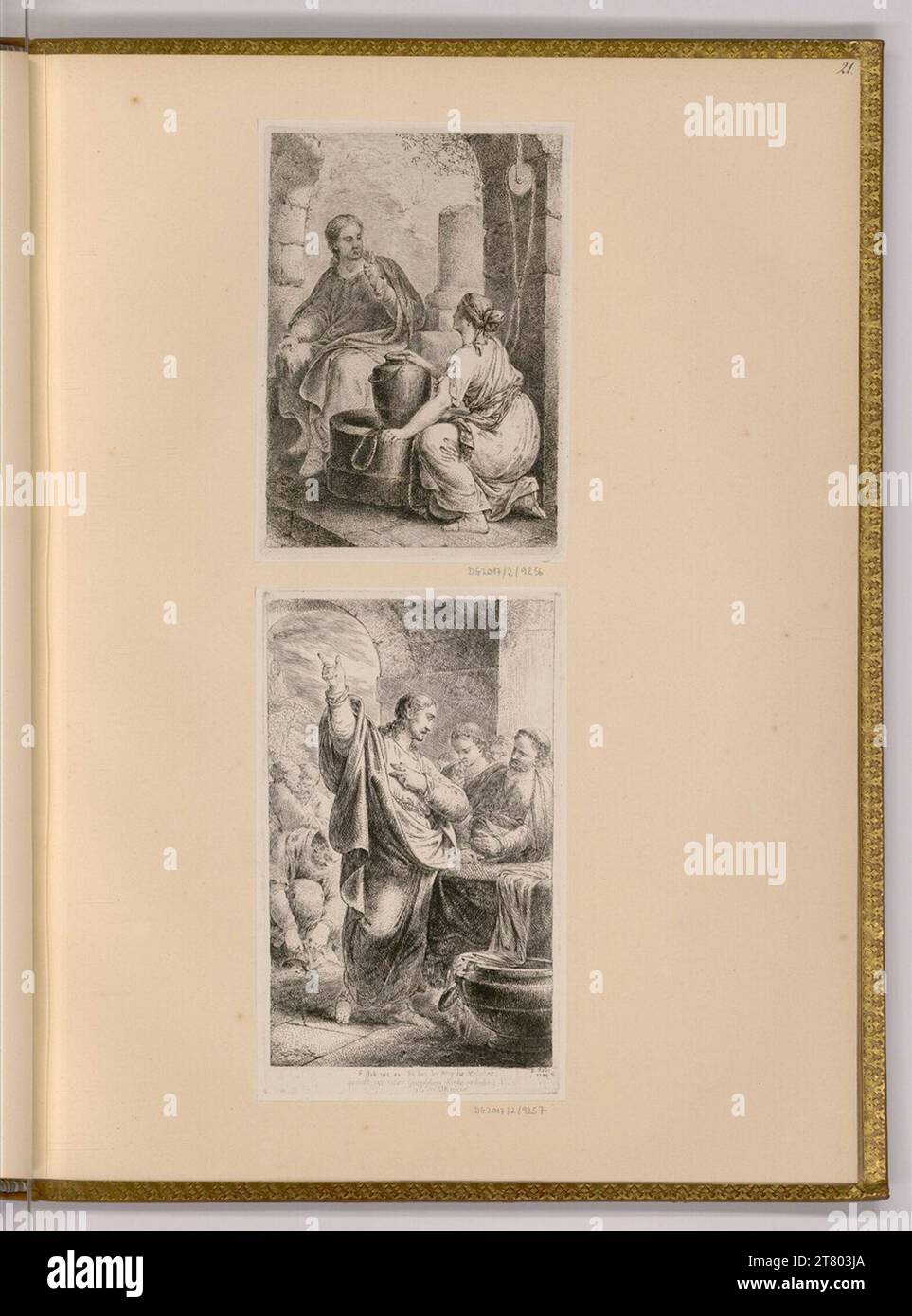 Bernhard ritt Jesus und der Samariter; Jesus spricht: Ich bin der Weg, die Wahrheit und das Leben. Ätzen 1784 , 1784 Stockfoto