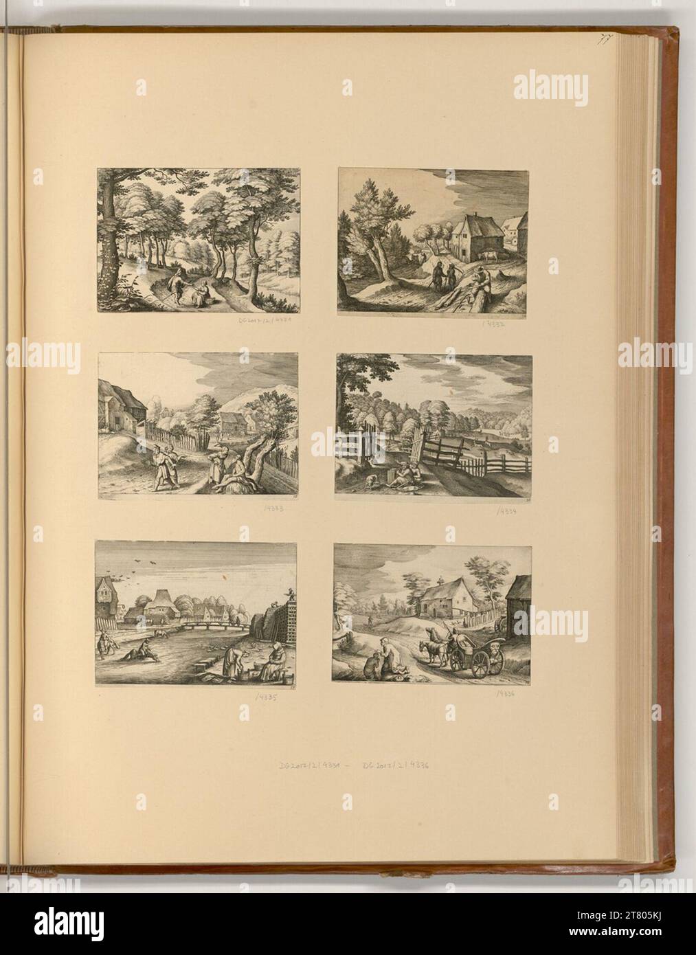 Matthäus Merian der Ältere Dorflandscapes. Ätzen 1620 , 1620 Stockfoto