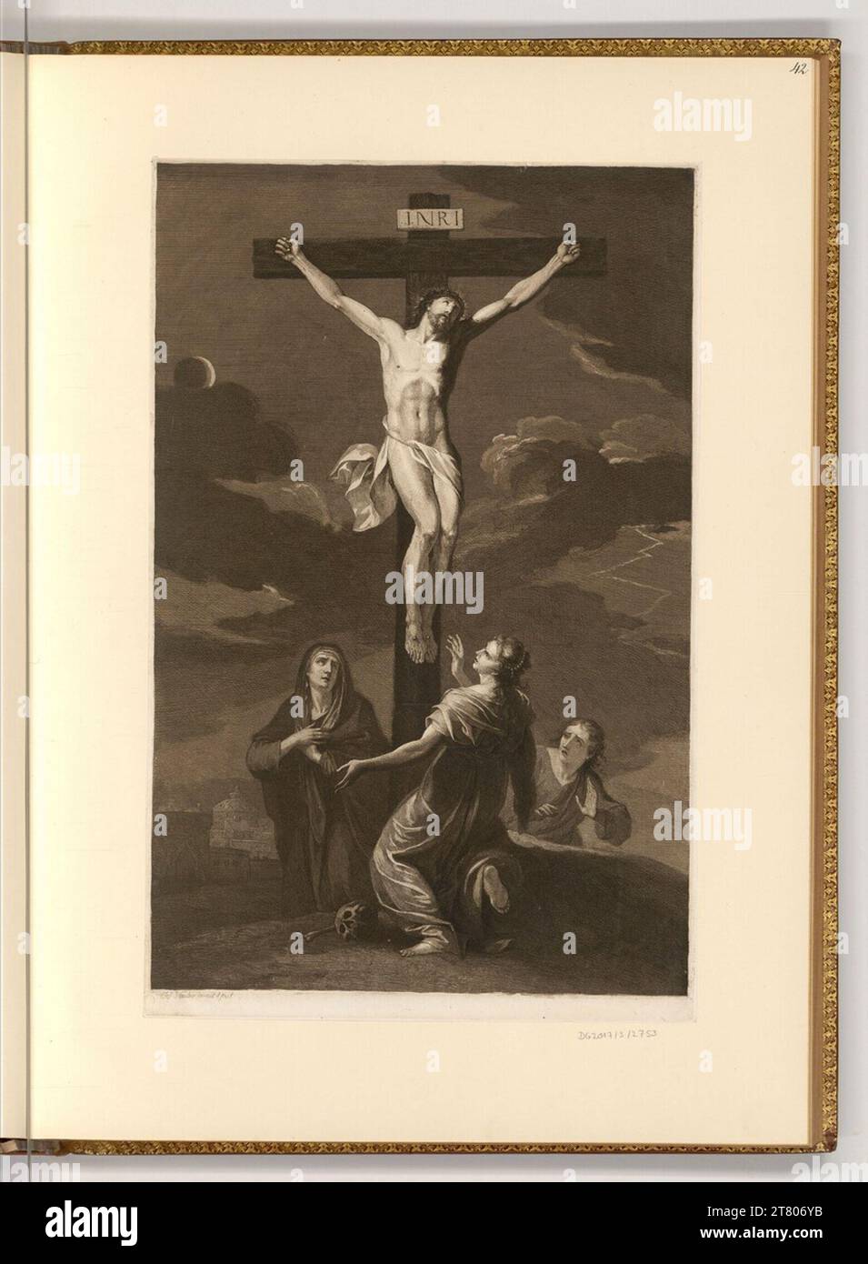 Joseph Hauber (ausführende_r Künstler_in) Christus am Kreuz, umgeben von den drei Marien. Ätzen, Aquatint 1785-1834 , 1785/1834 Stockfoto