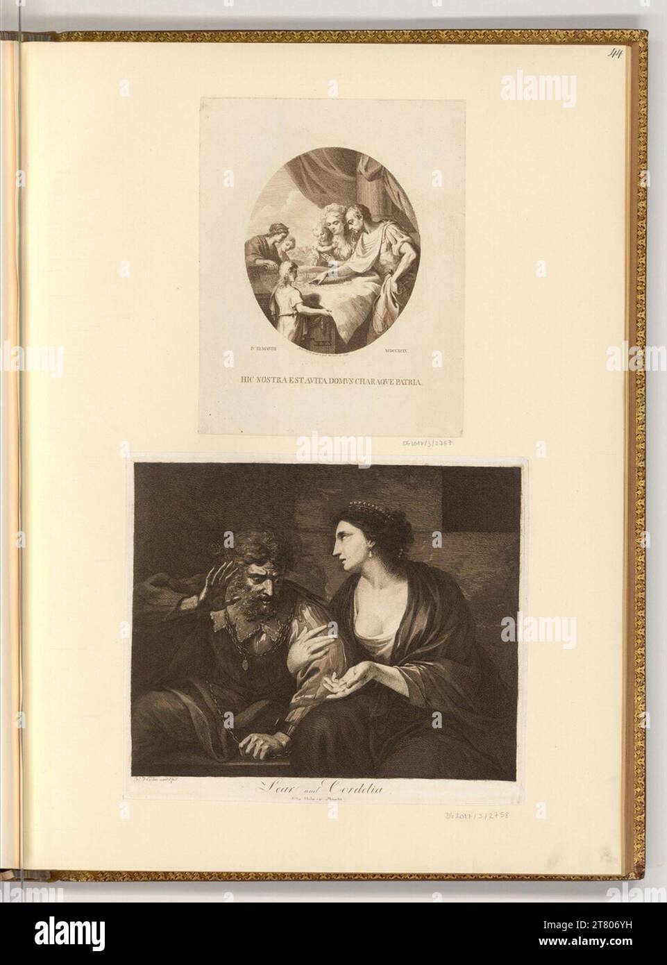 Joseph Hauber (ausführende_r Künstler_in) Dies ist unser Leben im Haus des Landes; Lear und Cordelia. Ätzen, Aquatint 1799 , 1799 Stockfoto