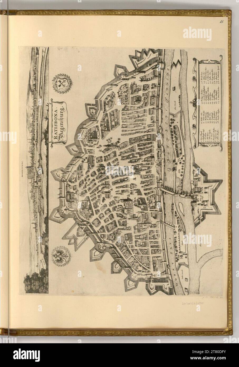 Wenzel Hollar (Gravierer) Regensburg (Karte). Ätzen 1627-1677 , 1627/1677 Stockfoto