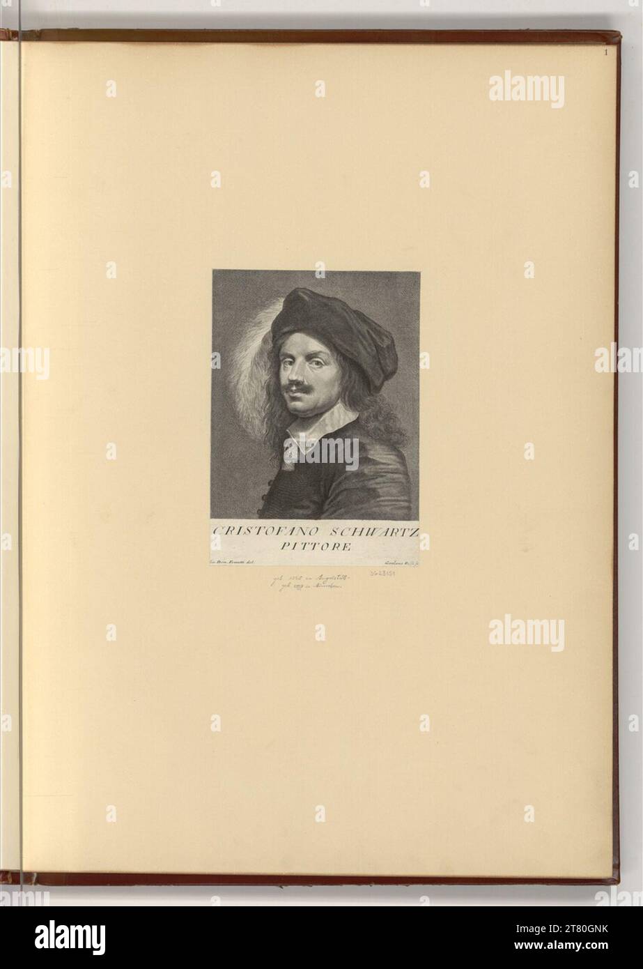 Christoph Schwarz Porträt Christoph Schwarz. Kupferstich, Ätzung 1731-1766 , 1731/1766 Stockfoto