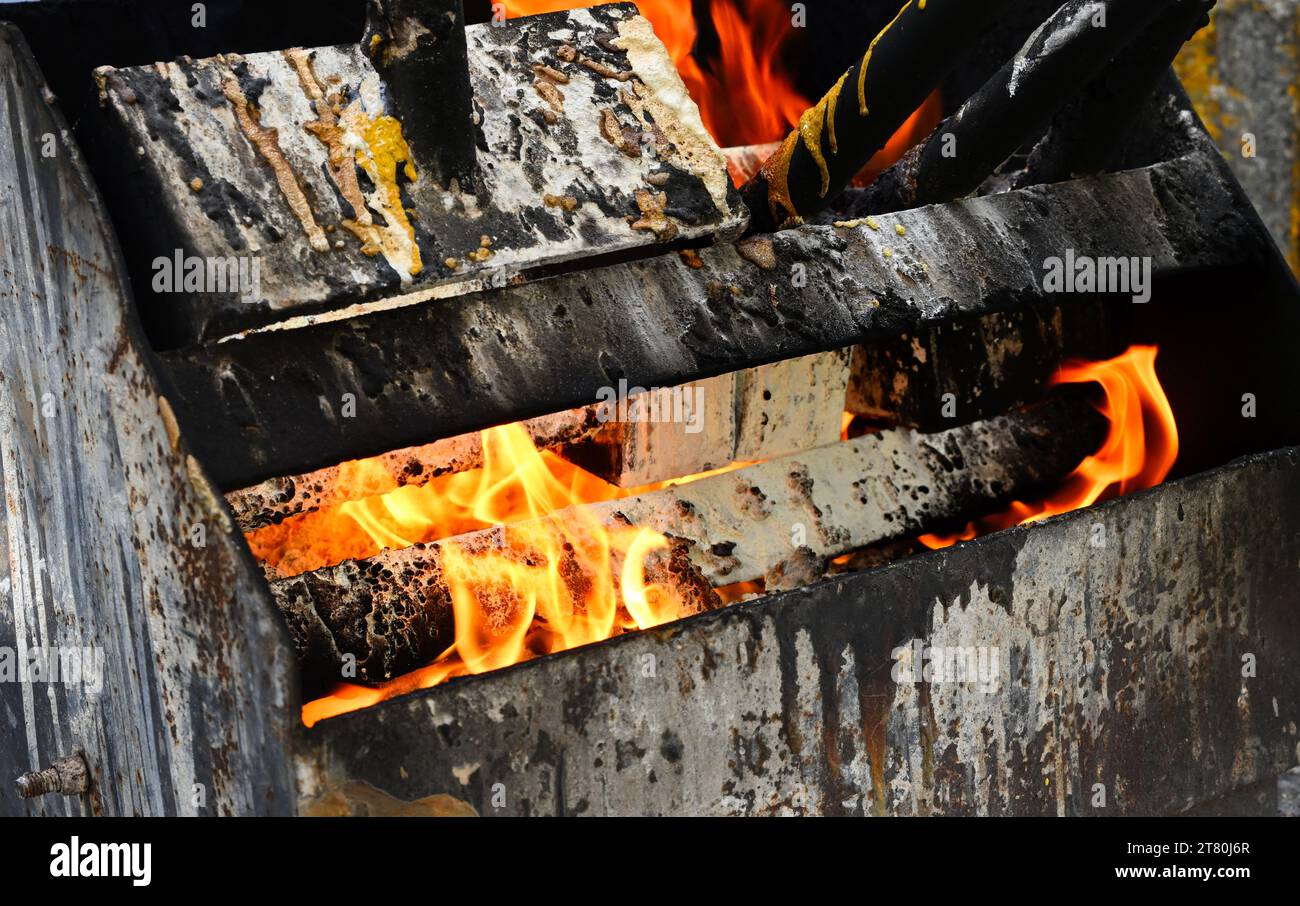 Feuer, Flammen, abstrakte Struktur Stockfoto
