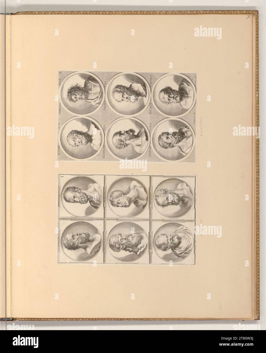 Bartholomäus Kilian (Gravierer) Porträts altgriechischer Philosophen. Kupferstich um 1675 Stockfoto