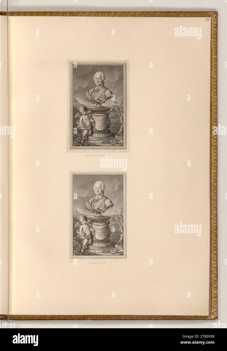 Georg Friedrich Schmidt (Gravierer) Porträtbüsten. Kupferstich, Ätzung 18. Jahrhundert, 18. Jahrhundert Stockfoto