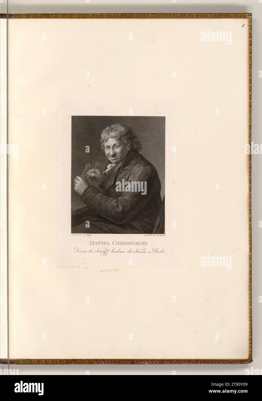 Anton Graff Porträt Daniel Chodowiecki. Kupferstich 1795-1809 , 1795/1809 Stockfoto