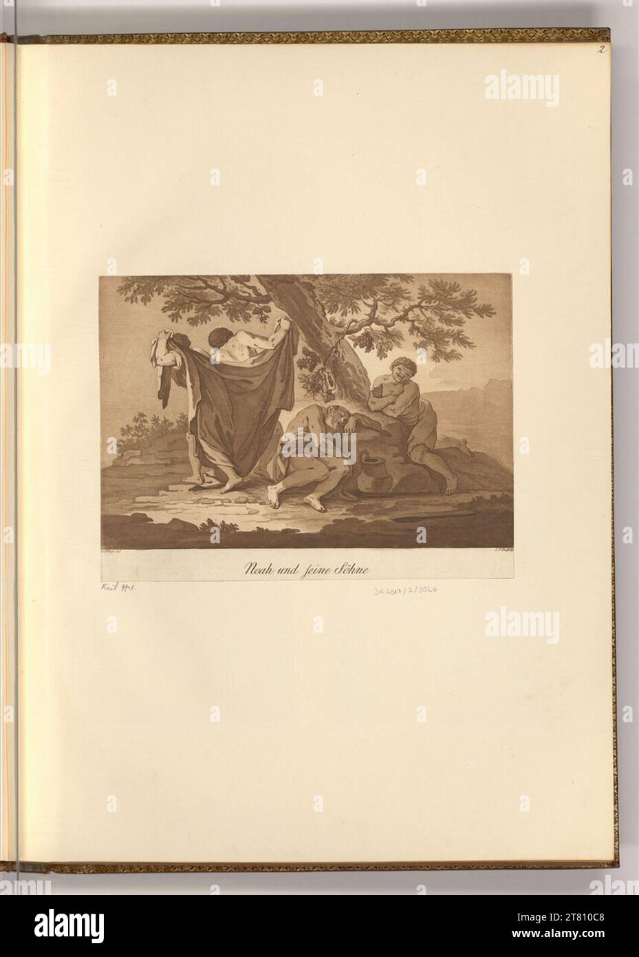 Johann Friedrich Bause Noah und seine Söhne. Ätzen, Aquatint 1777 , 1777 Stockfoto