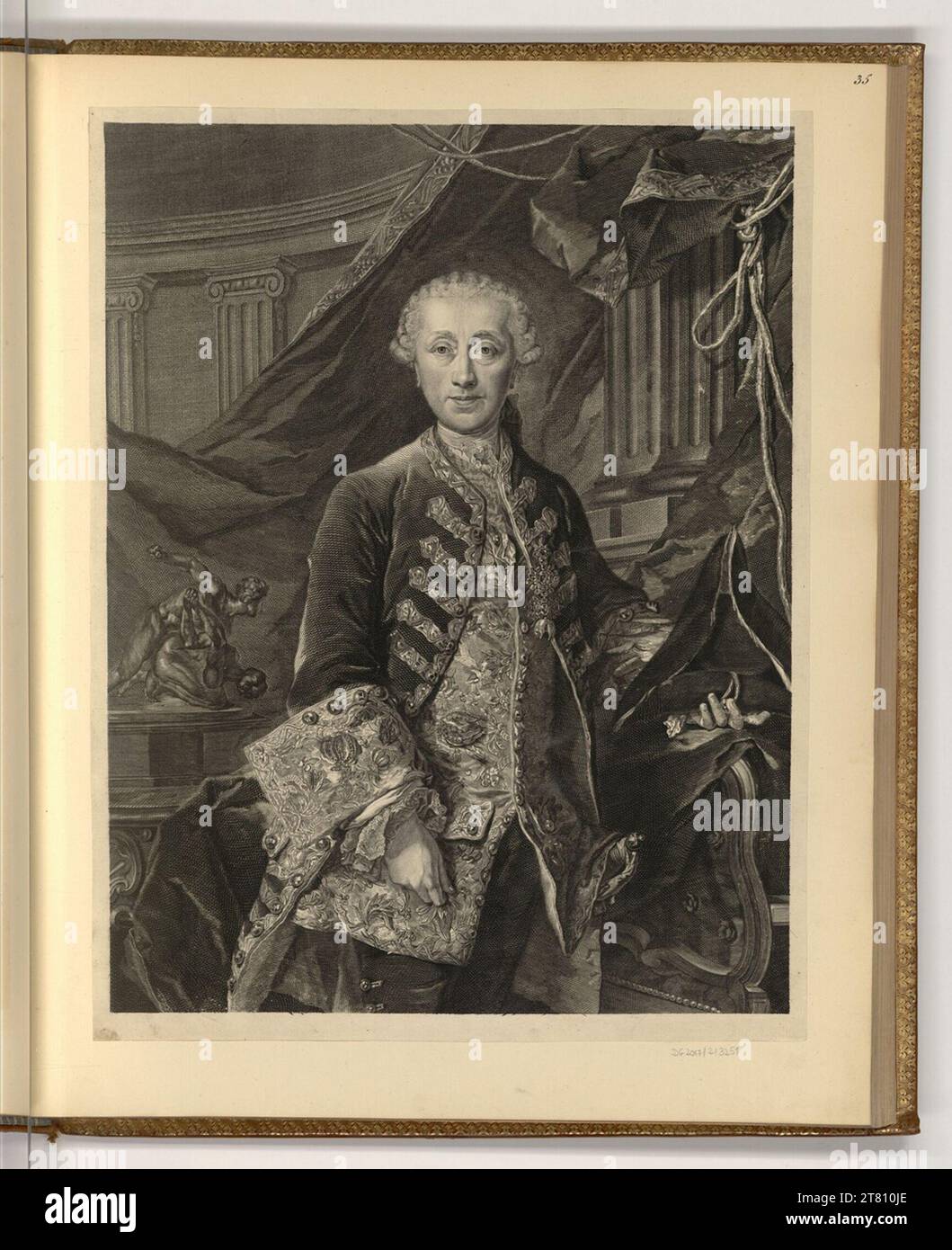 Jacob Matthias Schmutzer Porträt Wenzel Anton Graf Kaunitz-Rietberg. Kupferstich, Ätzung um 1764 Stockfoto