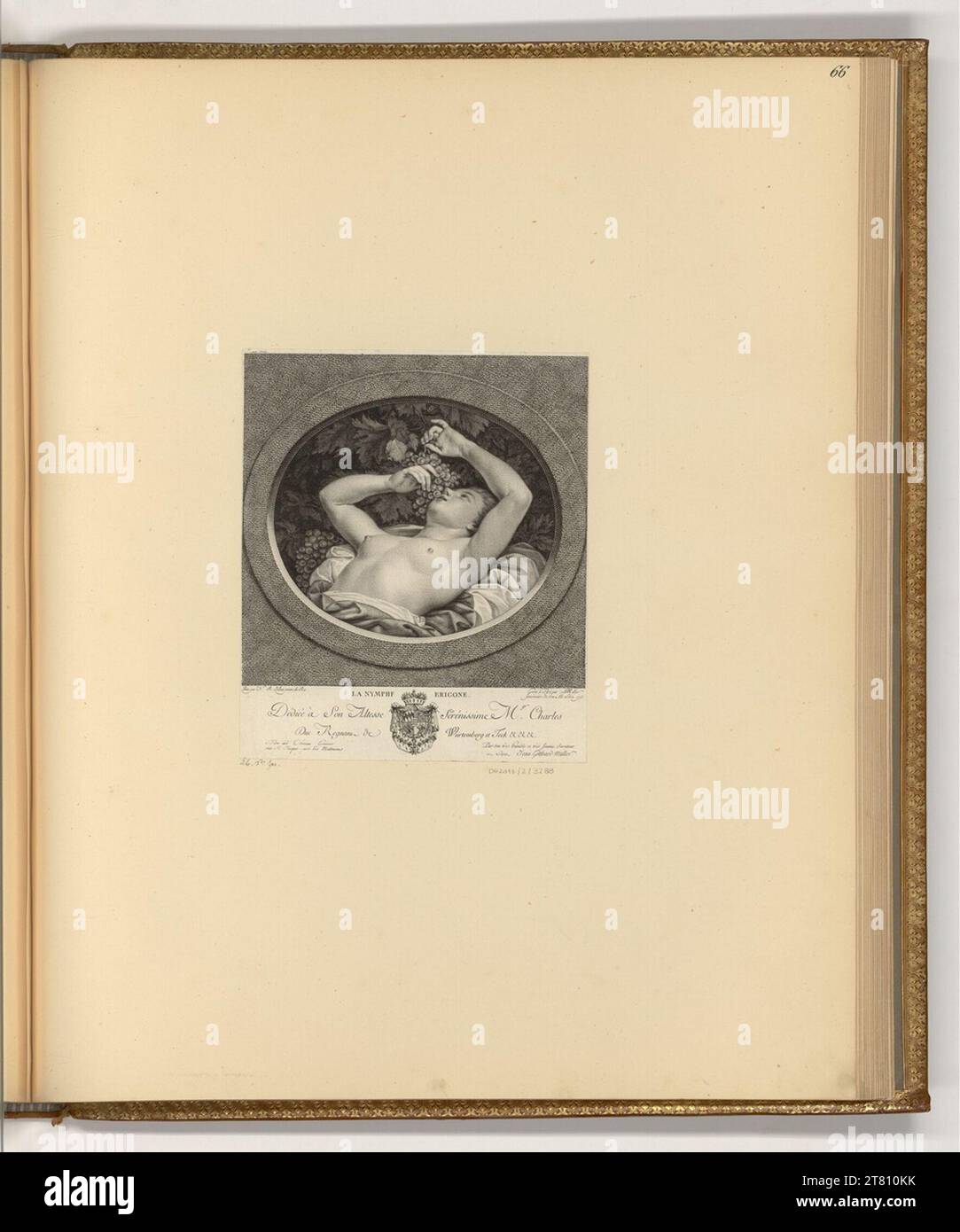 Johann Gotthard von Müller (Gravierer) die Nymphe Erigone. Kupferstich, Ätzung 1773 , 1773 Stockfoto
