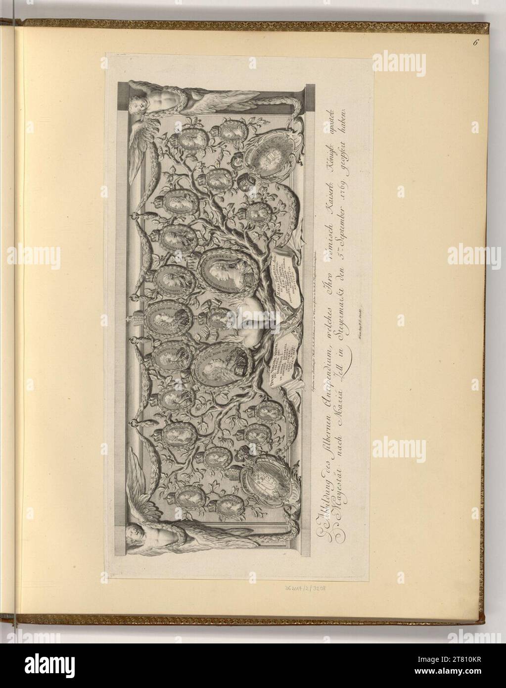 Jacob Matthias Schmutzer (an der Entstehung Beteiligte r) Silber-Antipendium mit Stammbaum des Habsburg-Lothringen-Hauses. Ätzen; Kupfergravur um 1770 Stockfoto