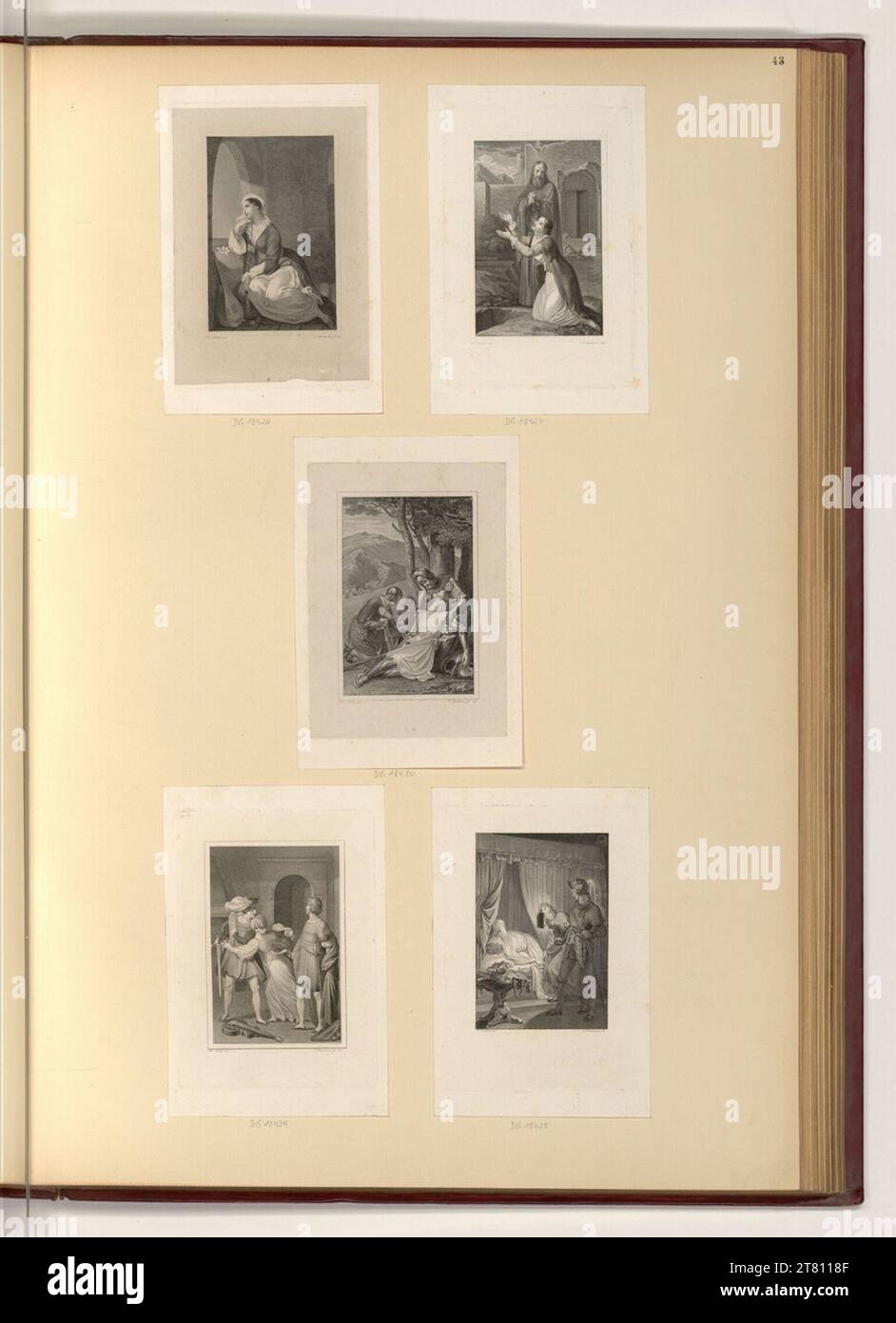 Josef Axmann (Gravierer) Szenen mit Rittern und Mädchen. Stahlstich, Ätzung 1808-1873 , 1808/1873 Stockfoto