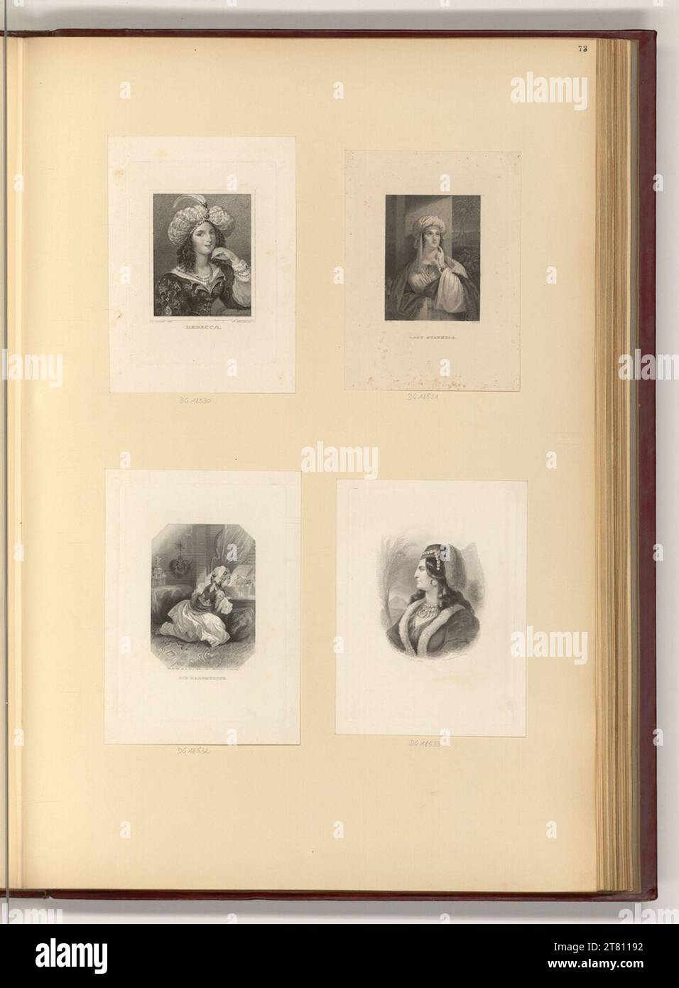 Josef Axmann (an der Entstehung Beteiligte r) Rebecca; Lady Stanhope; die Haremsrose. Ätzen, Stahlstich 1808-1873 , 1808/1873 Stockfoto