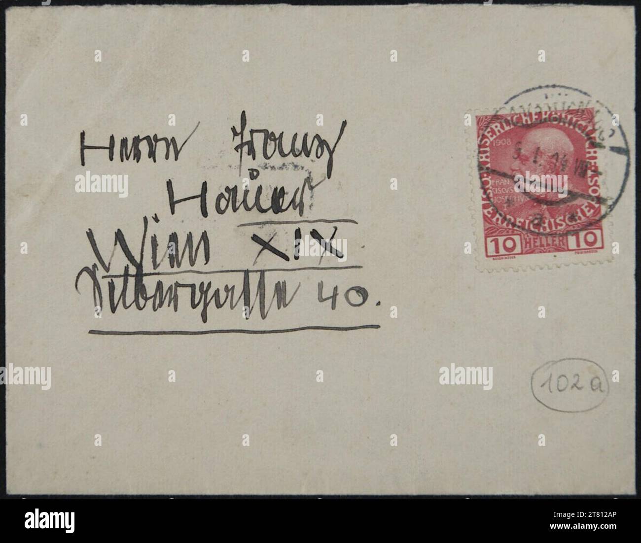 Egon Schiele (Verfasser in) Brief von Egon Schiele an Franz Hauer vom 8. Januar 1914. Tinte (schwarz) auf Papier 8. Jänner 1914 Stockfoto