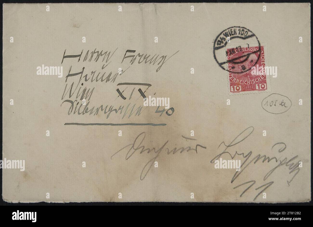 Egon Schiele (Verfasser in) Brief von Egon Schiele an Franz Hauer vom 9. Dezember 1913. Tinte (schwarz) auf Papier 9. Dezember 1913 , 9. Dezember 1913 Stockfoto