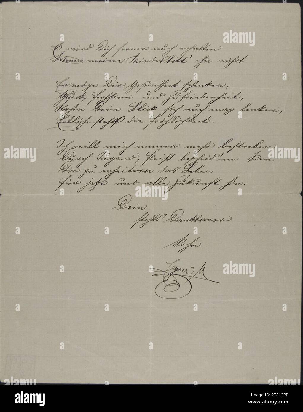 Egon Schiele (Verfasser in) Geburtstagsgedicht von Egon Schiele für seinen Vater Adolf Schiele am 17. Juni 1903. Tinte (schwarz) auf Papier 17. Juni 1903 , 17. Juni 1903 Stockfoto