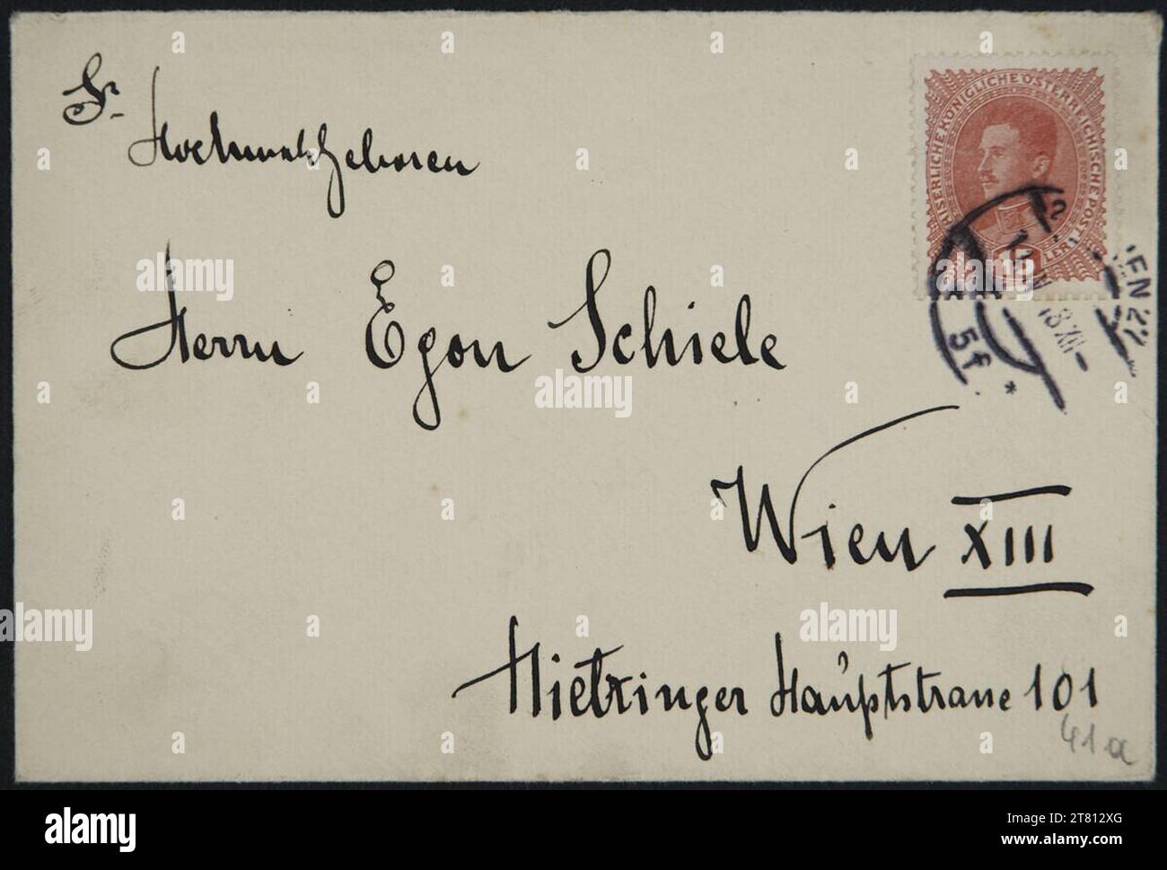 Anton M. Viditz-Ward (Verfasser in) Brief von Anton Viditz-Ward an Egon Schiele vom 10. April 1918. Tinte (schwarz) auf Papier 10. April 1918 , 10. April 1918 Stockfoto