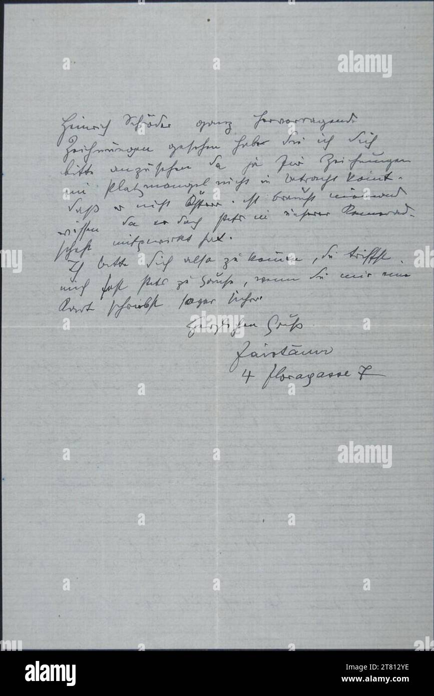 Anton Faistauer (Verfasser in) Brief von Anton Faistauer an Egon Schiele vom 3. Februar 1918. Tinte (schwarz) auf Papier 3. Februar 1918 , 03.02.1918 Stockfoto