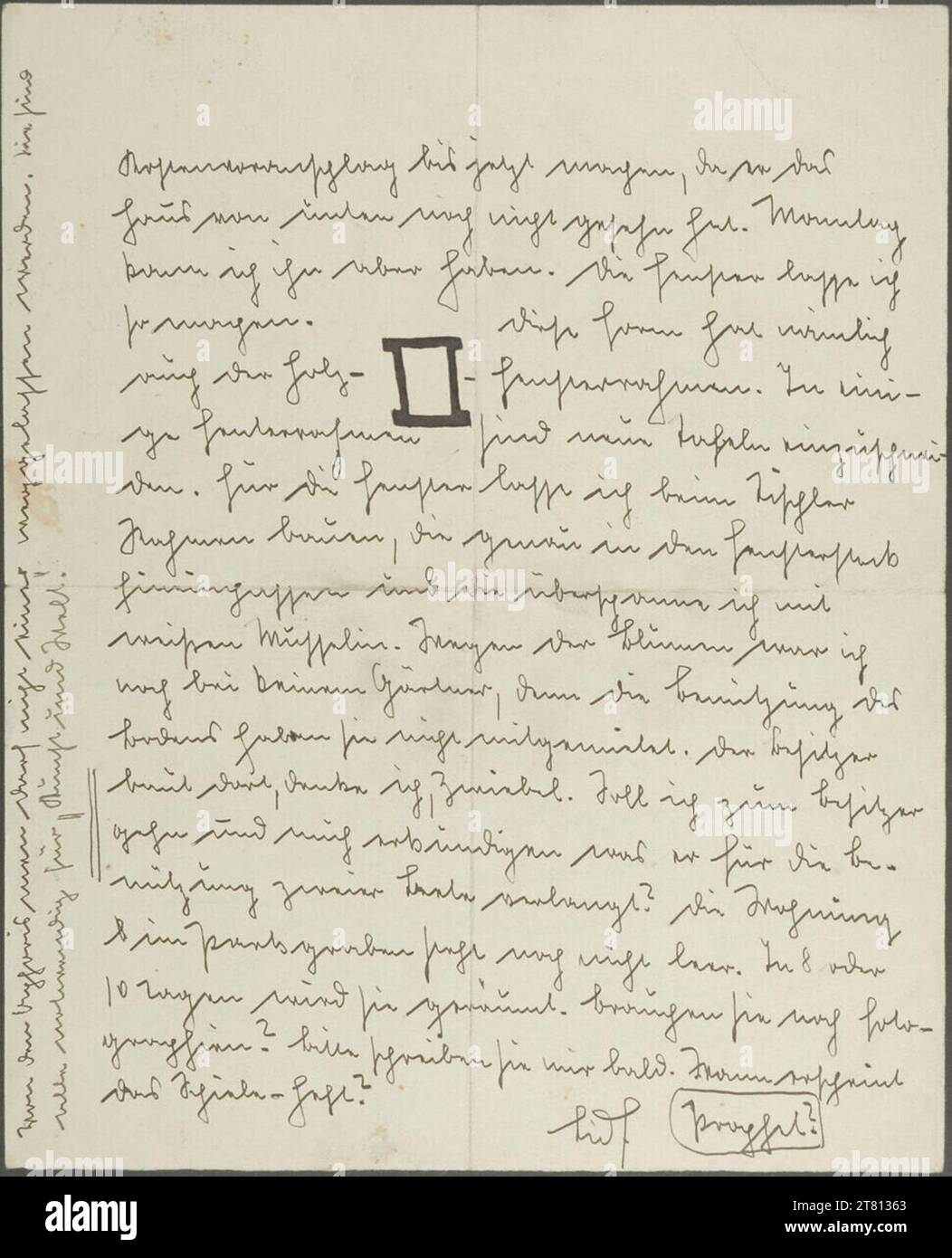 Willy Lidl (Verfasser in) Brief von Willy Lidl an Egon Schiele nach dem 2. März 1911. Tinte (schwarz) auf Papier nach dem 2. März 1911 Stockfoto
