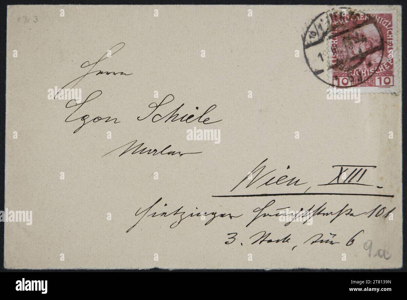 Heinrich Benesch (Verfasser in) Brief von Heinrich Benesch an Egon Schiele vom 3. August 1917. Tinte (schwarz) auf Papier 3. August 1917 , 03. 08. 1917 Stockfoto