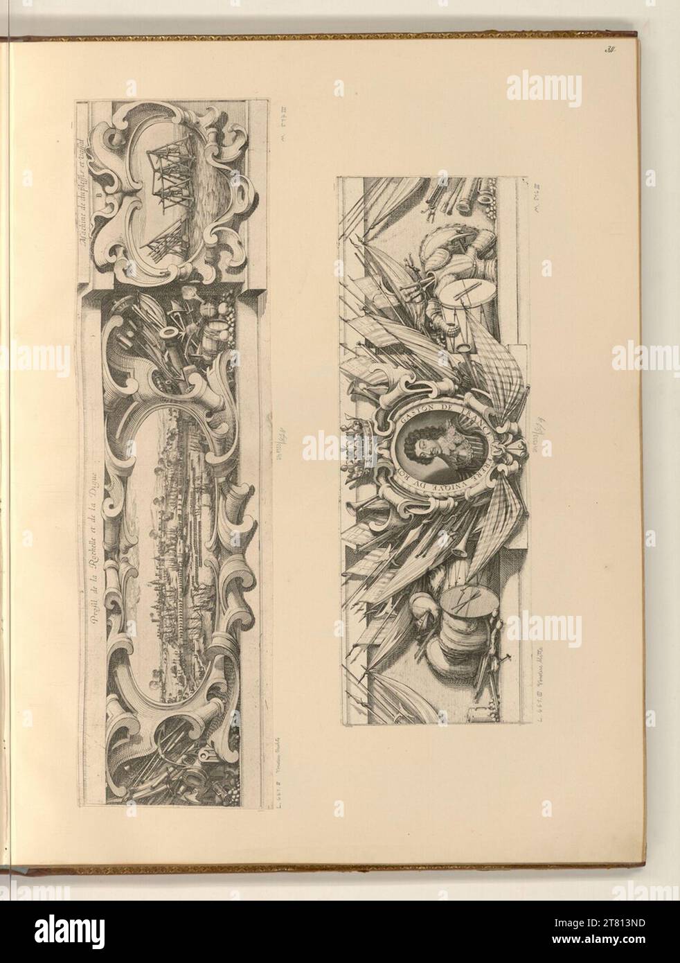 Jacques Callot (ausführende r Künstler in) die Belagerung von La Rochelle (Grenze). Ätzen 1631 , 1631 Stockfoto