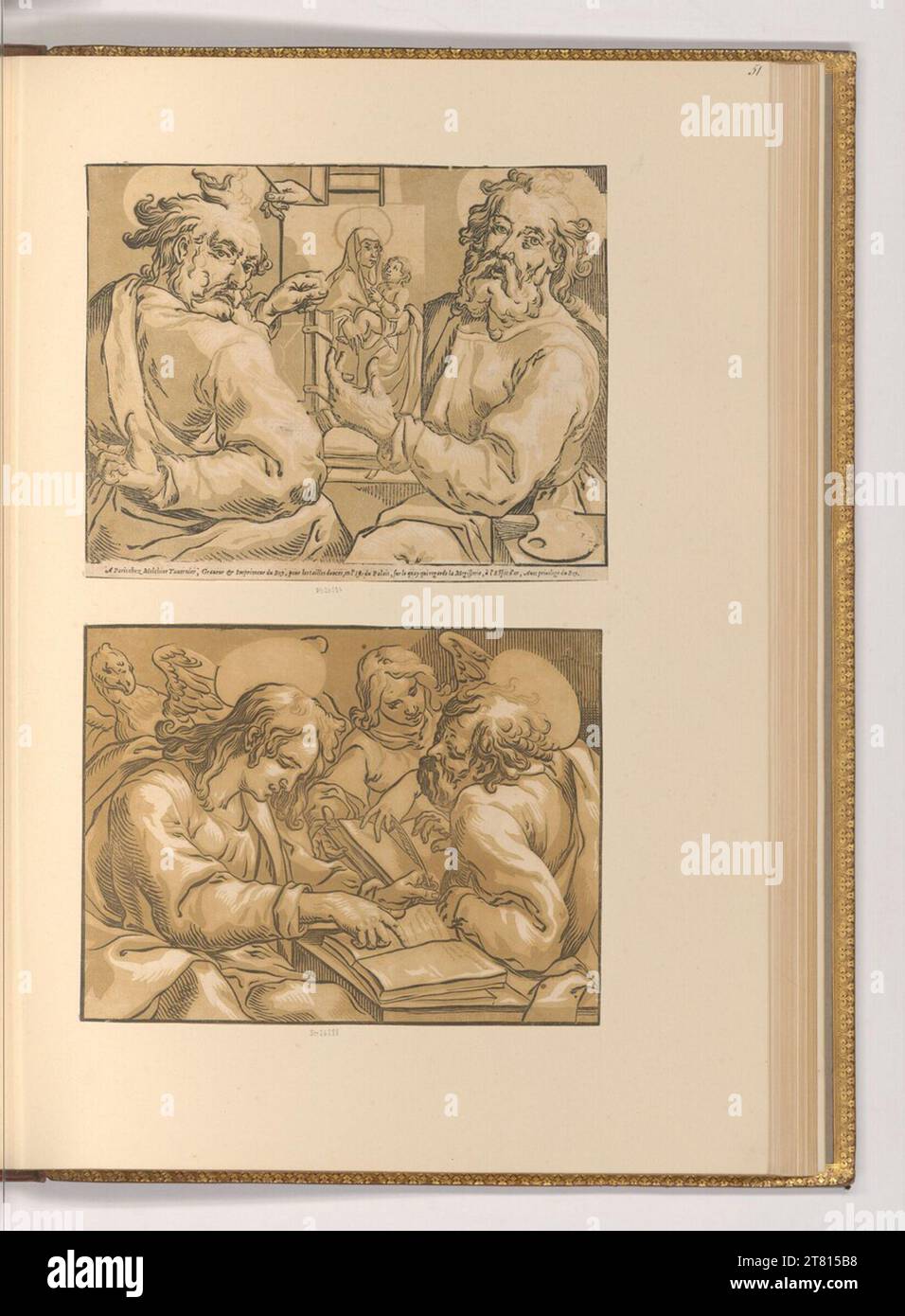 Ludwig Büsinck (Gravierer) Evangelisten Markus und Lukas; Evangelist Johannes und Matthäus. Holzschnitt 1620-1630 , 1620/1630 Stockfoto