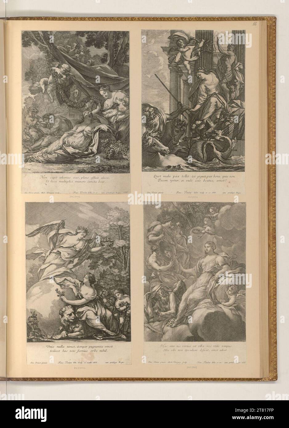 Francois Tortebat (Gravierer) verschiedene Allegorien. Ätzen 1666 , 1666 Stockfoto
