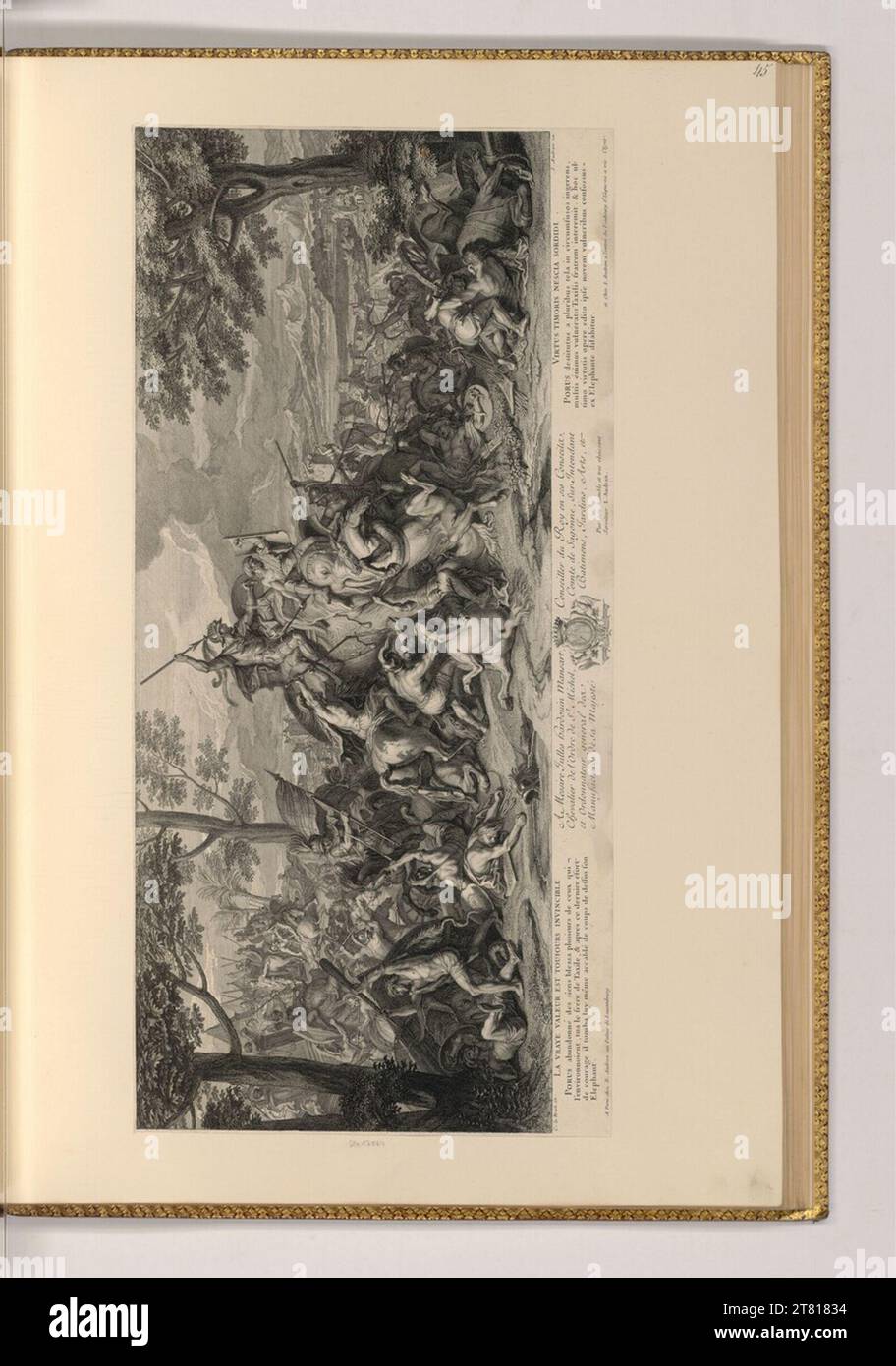 Charles Le Brun die Schlacht auf den Hydaspes. Ätzen, Ätzen 1699-1708 , 1699/1708 Stockfoto