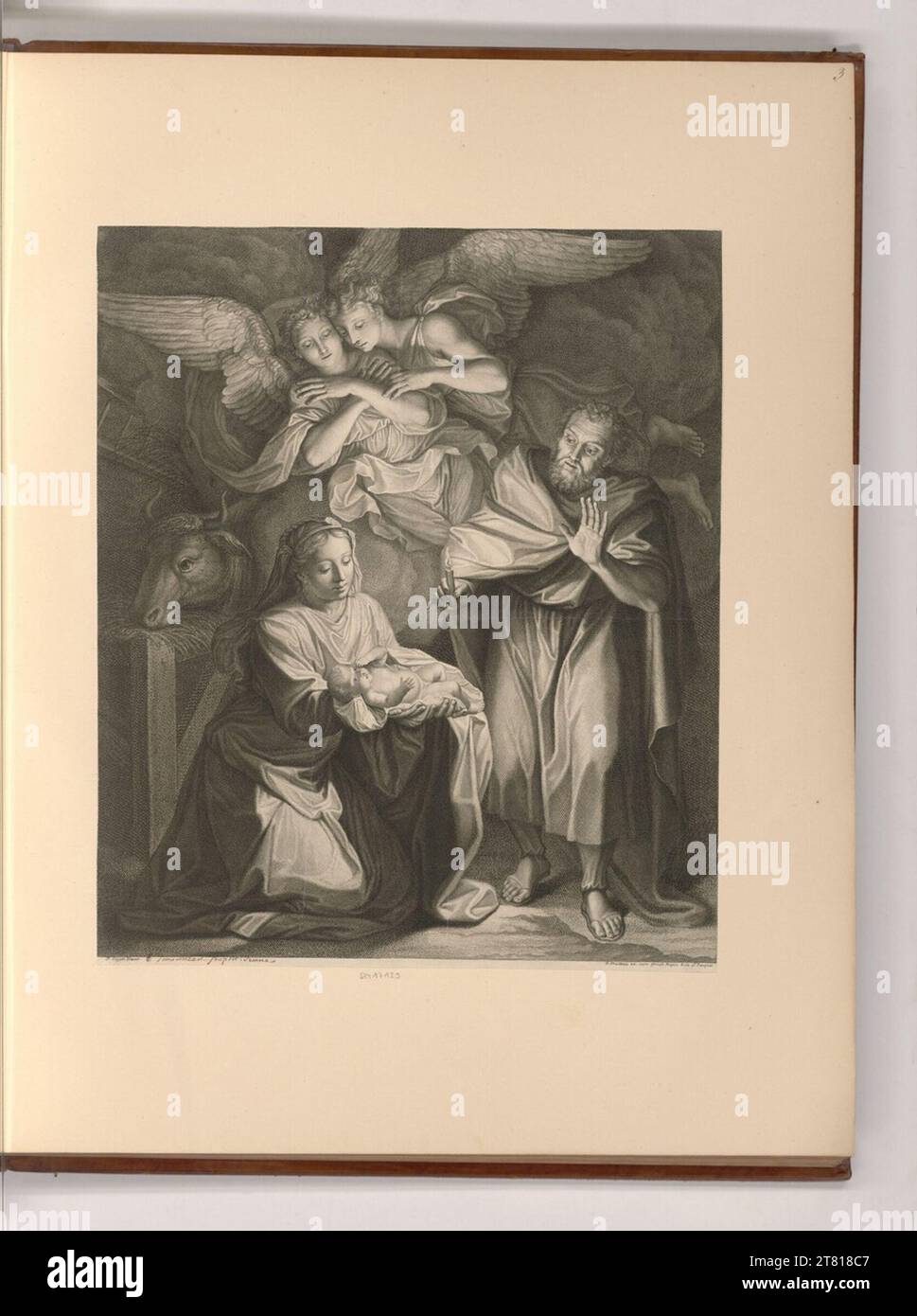 Noël Coypel Geburt Christi. Kupferstich 1655-1683 , 1655/1683 Stockfoto