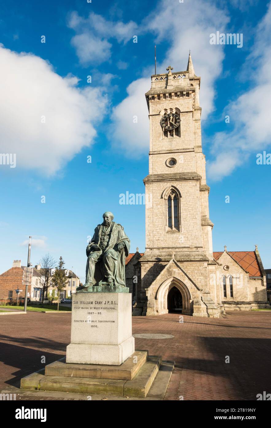 Das denkmalgeschützte Denkmal für Sir William Gray am Church Square, Hartlepool, England, Großbritannien Stockfoto