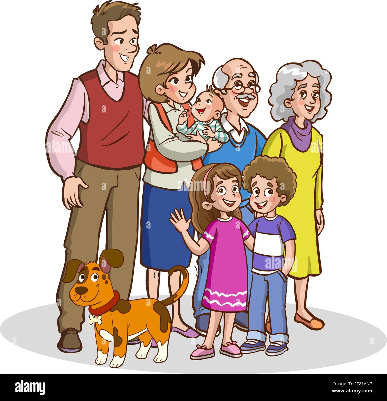 Illustration der großen Familie und des Tierväters Stock Vektor