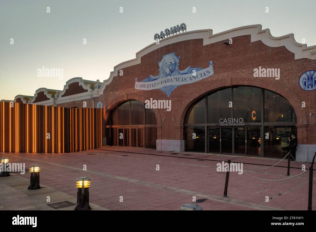 Casino im Hafen von El Grao, Promenade der Stadt Castellon, Valencia, Spanien, Europa Stockfoto