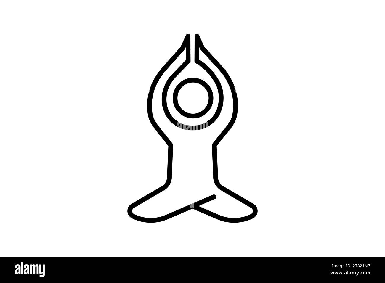 Yoga-Symbol. Symbol für Meditation, körperliches und geistiges Gleichgewicht. Liniensymbolstil. Einfache Vektorkonstruktion bearbeitbar Stock Vektor