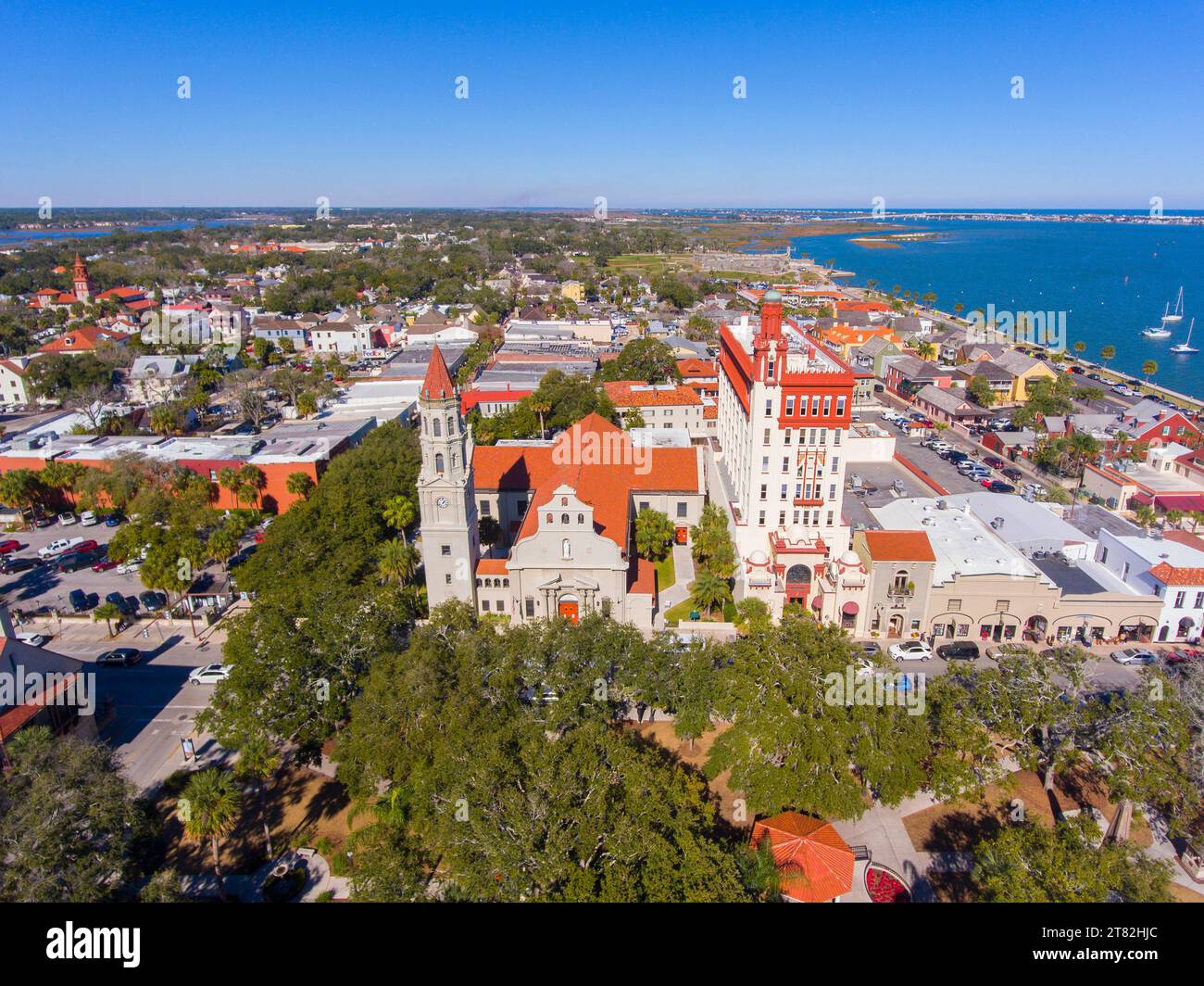 St. Blick auf die Innenstadt von Augustine aus der Vogelperspektive