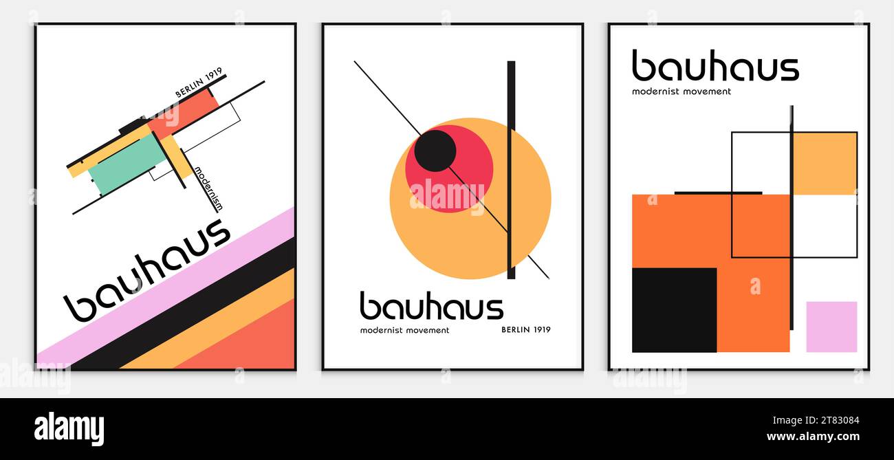 Enthält abstrakte Kunst im bauhaus-Stil, dekorative moderne Kunst, Vektor-Illustration Poster. Drucke, Galerie Wandbilder, Büro Wandbilder, Stock Vektor
