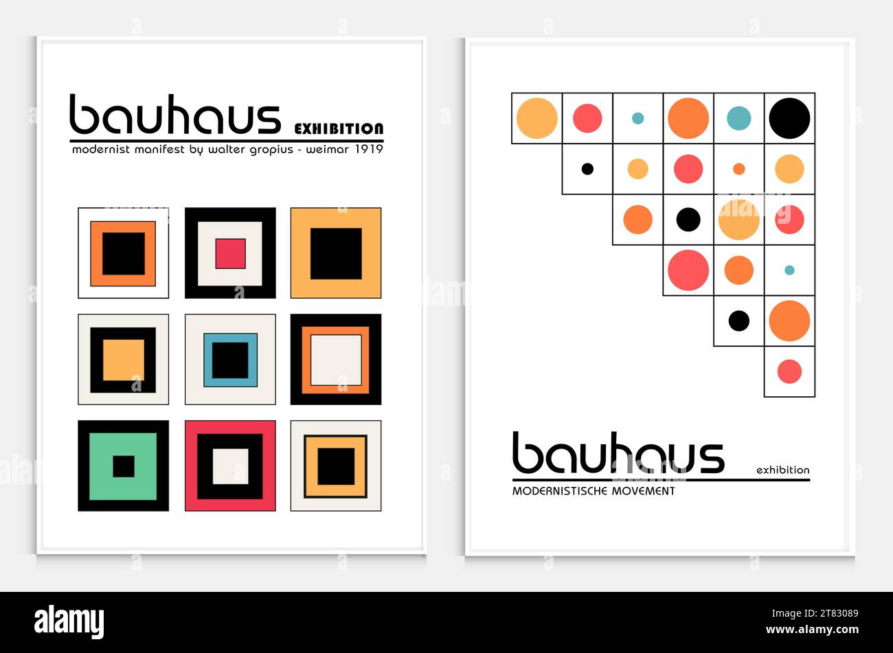 Enthält abstrakte Kunst im bauhaus-Stil, dekorative moderne Kunst, Vektor-Illustration Poster. Drucke, Galerie Wandbilder, Büro Wandbilder, Stock Vektor