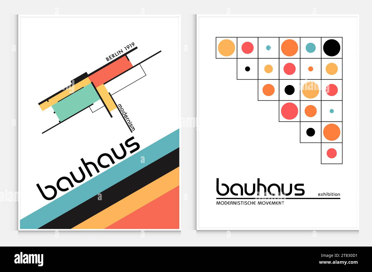 Enthält abstrakte Kunst im bauhaus-Stil, dekorative moderne Kunst, Vektor-Illustration Poster. Drucke, Galerie Wandbilder, Büro Wandbilder, Stock Vektor