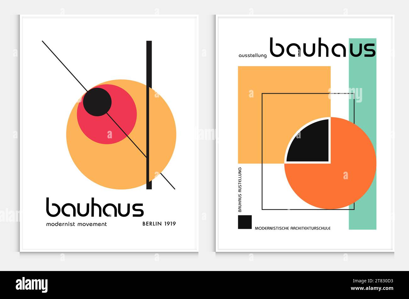 Enthält abstrakte Kunst im bauhaus-Stil, dekorative moderne Kunst, Vektor-Illustration Poster. Drucke, Galerie Wandbilder, Büro Wandbilder, Stock Vektor