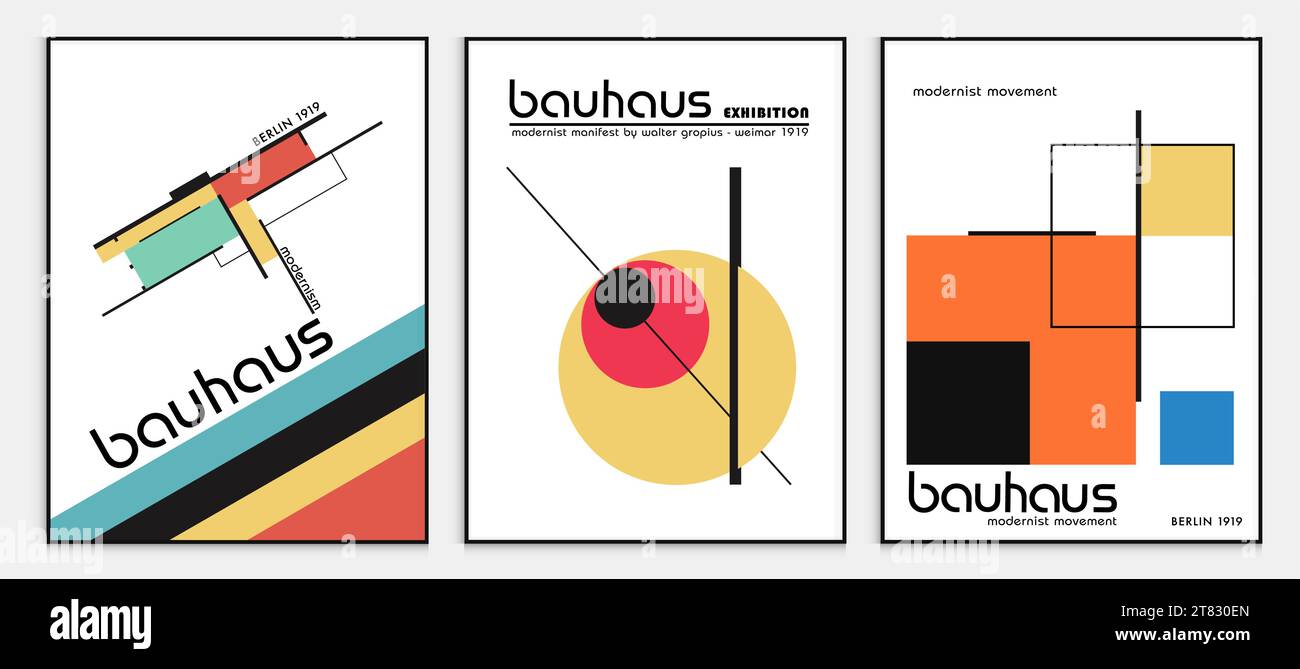 Enthält abstrakte Kunst im bauhaus-Stil, dekorative moderne Kunst, Vektor-Illustration Poster. Drucke, Galerie Wandbilder, Büro Wandbilder, Stock Vektor