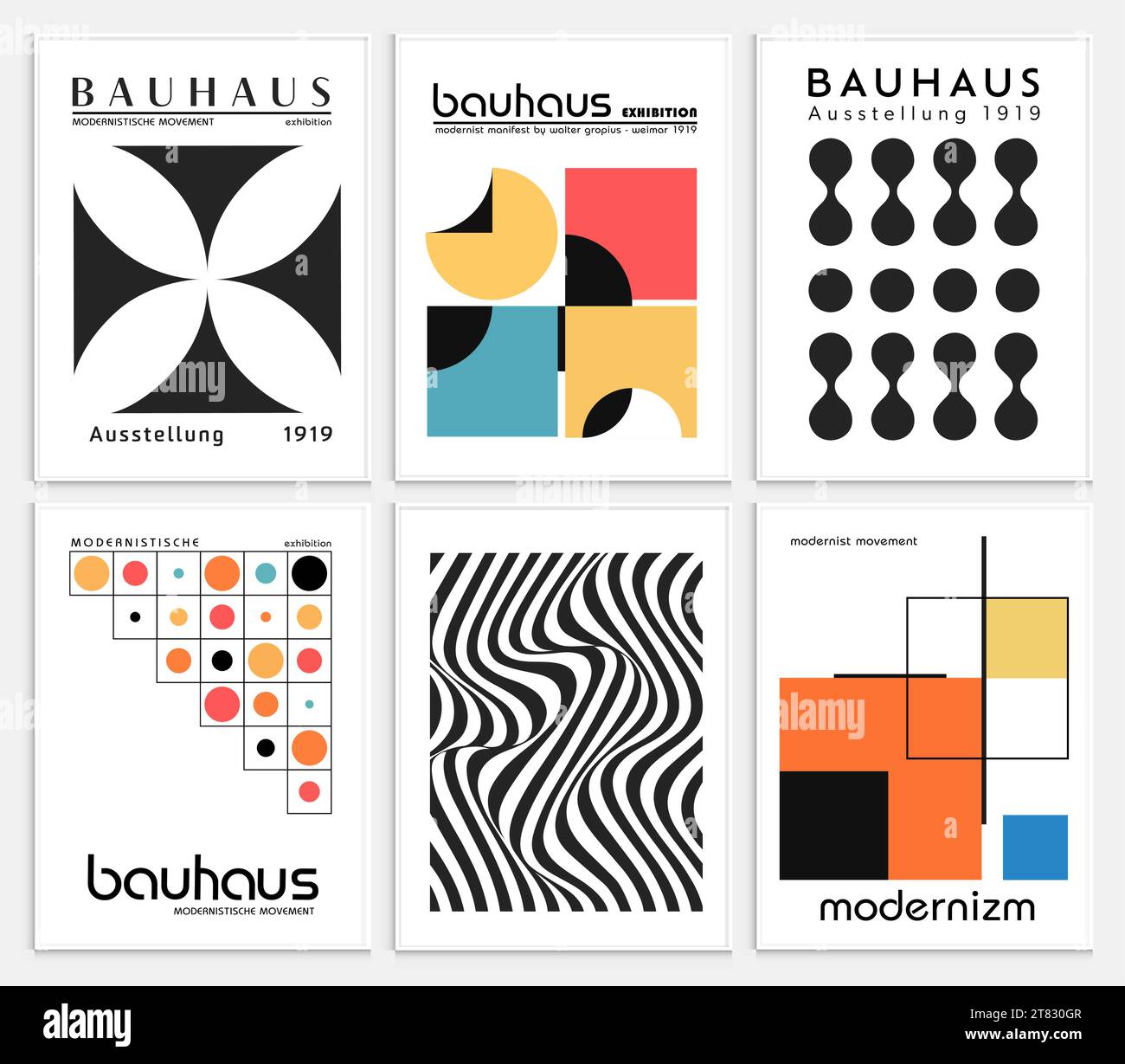 Enthält abstrakte Kunst im bauhaus-Stil, dekorative moderne Kunst, Vektor-Illustration Poster. Drucke, Galerie Wandbilder, Büro Wandbilder, Stock Vektor