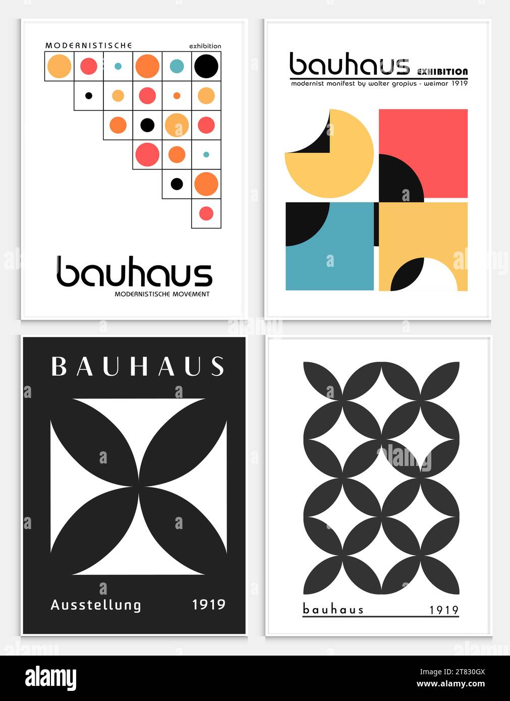 Enthält abstrakte Kunst im bauhaus-Stil, dekorative moderne Kunst, Vektor-Illustration Poster. Drucke, Galerie Wandbilder, Büro Wandbilder, Stock Vektor