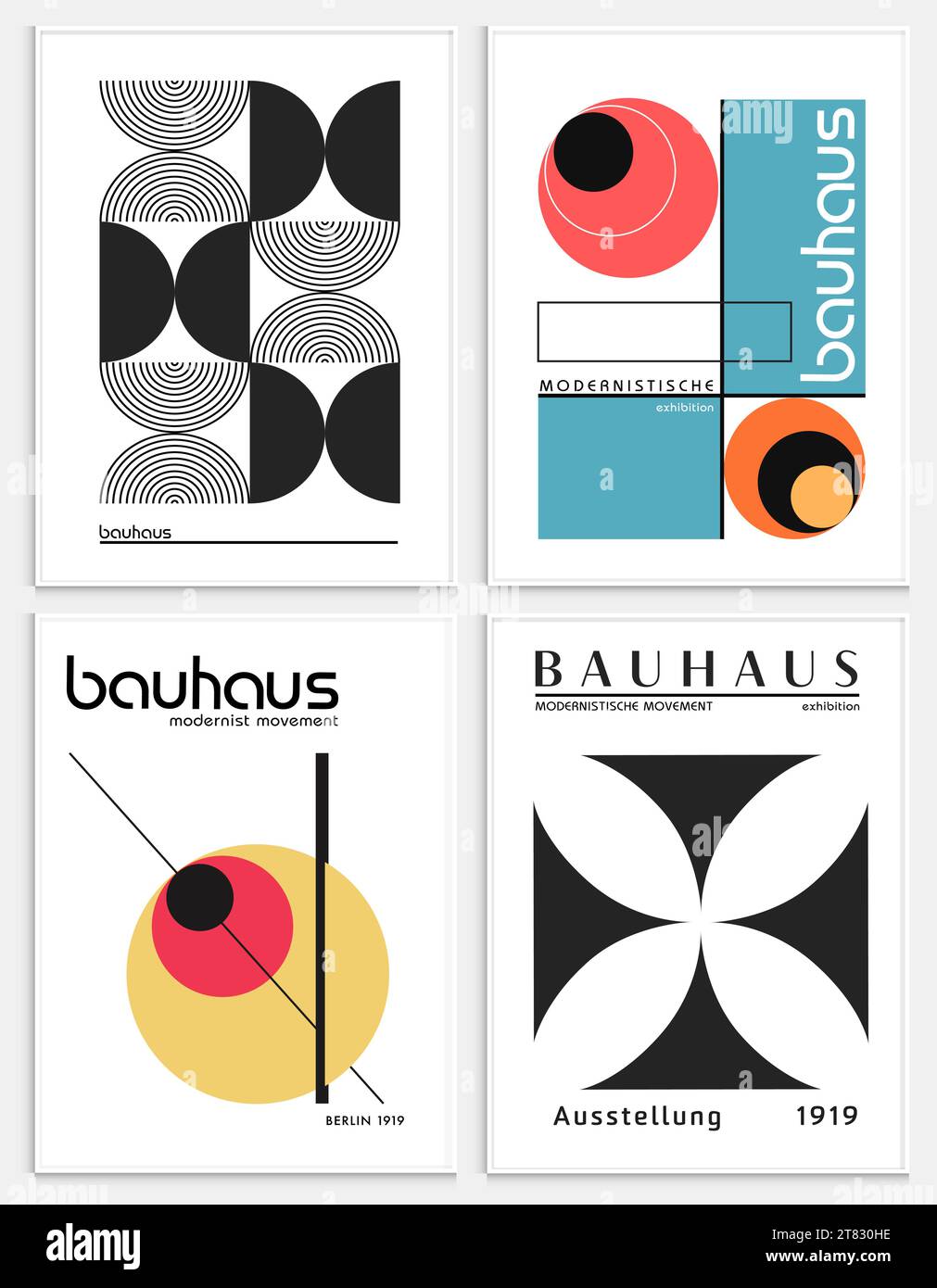 Enthält abstrakte Kunst im bauhaus-Stil, dekorative moderne Kunst, Vektor-Illustration Poster. Drucke, Galerie Wandbilder, Büro Wandbilder, Stock Vektor