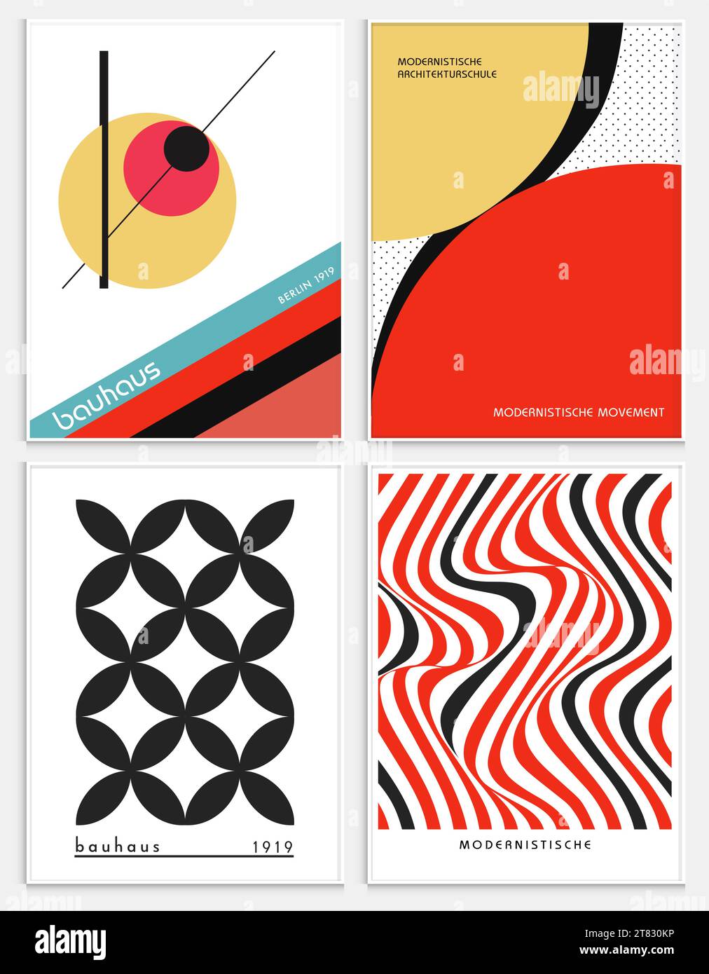 Enthält abstrakte Kunst im bauhaus-Stil, dekorative moderne Kunst, Vektor-Illustration Poster. Drucke, Galerie Wandbilder, Büro Wandbilder, Stock Vektor