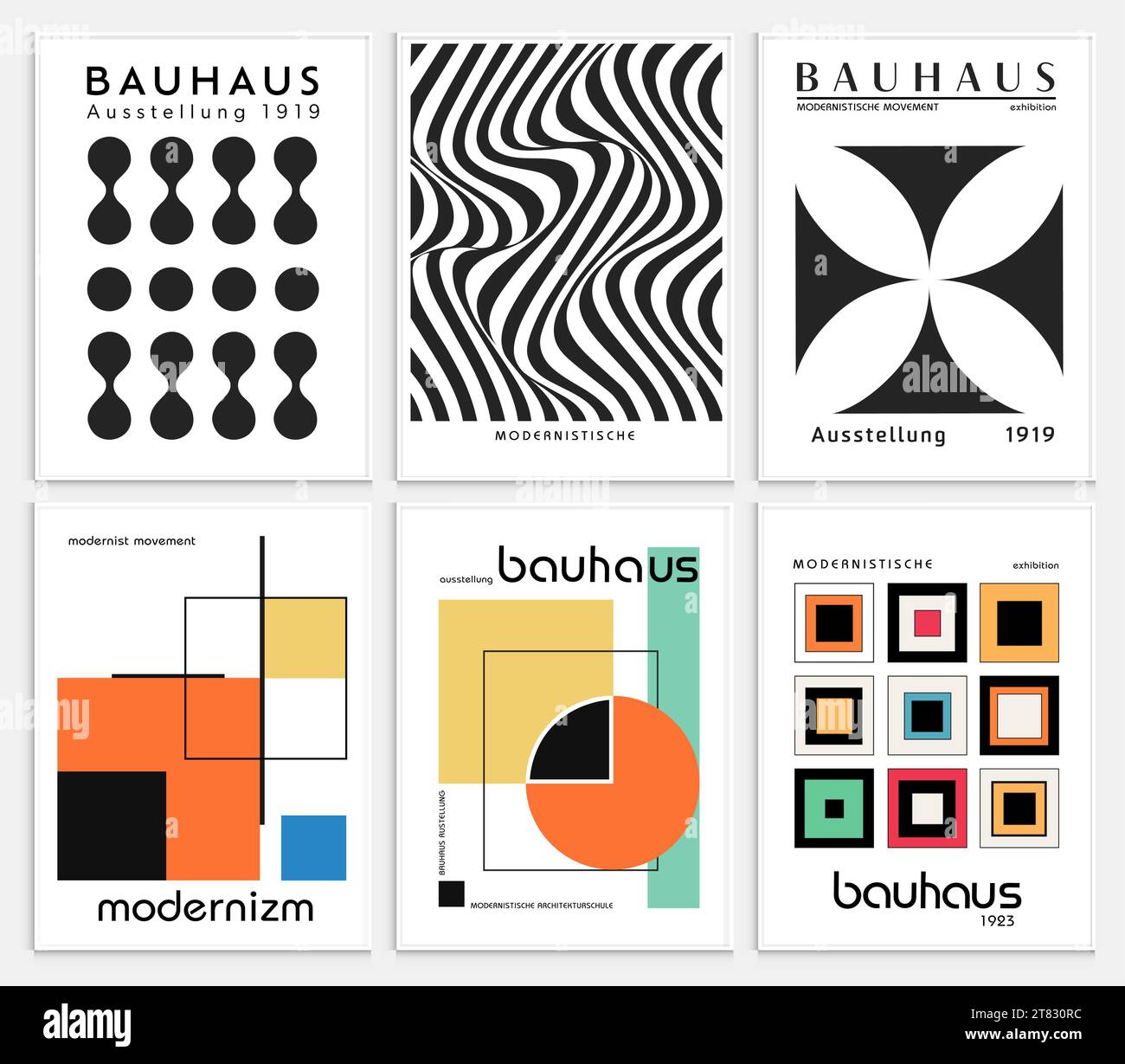 Enthält abstrakte Kunst im bauhaus-Stil, dekorative moderne Kunst, Vektor-Illustration Poster. Drucke, Galerie Wandbilder, Büro Wandbilder, Stock Vektor