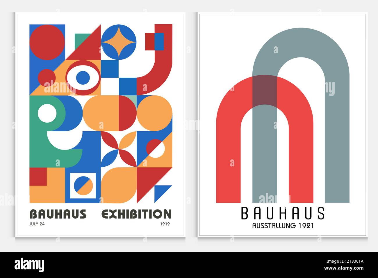 Enthält abstrakte Kunst im bauhaus-Stil, dekorative moderne Kunst, Vektor-Illustration Poster. Drucke, Galerie Wandbilder, Büro Wandbilder, Stock Vektor